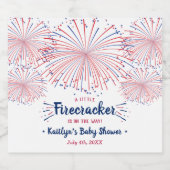 Firecracker onderweg! 4 juli Baby shower Bier Etiket (Enkel label)