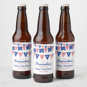Firecracker onderweg! 4 juli Baby shower Bier Etiket