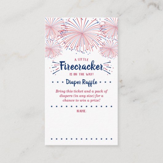 Firecracker onderweg! 4 juli Baby shower Informatiekaartje (Voorkant)