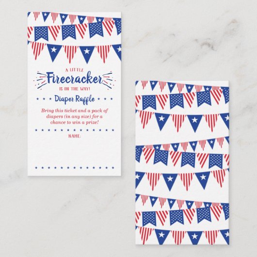 Firecracker onderweg! 4 juli Baby shower Informatiekaartje (Voorkant / Achterkant)
