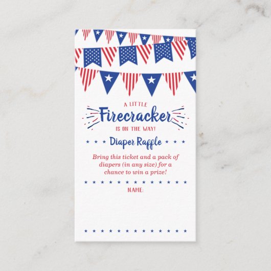Firecracker onderweg! 4 juli Baby shower Informatiekaartje (Voorkant)