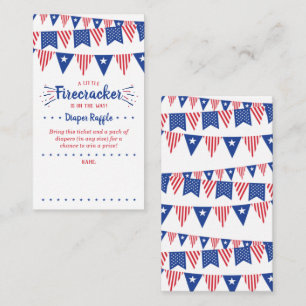Firecracker onderweg! 4 juli Baby shower Informatiekaartje