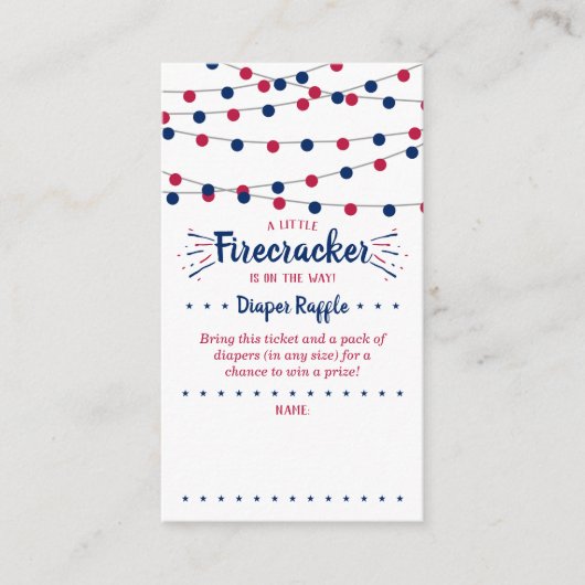 Firecracker onderweg! 4 juli Baby shower Informatiekaartje (Voorkant)