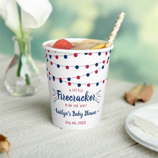 Firecracker onderweg! 4 juli Baby shower Papieren Bekers (Insitu)