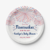 Firecracker onderweg! 4 juli Baby shower Papieren Bordje (Voorkant)
