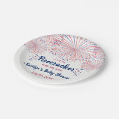 Firecracker onderweg! 4 juli Baby shower Papieren Bordje (Gekanteld)