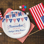 Firecracker onderweg! 4 juli Baby shower Papieren Bordje<br><div class="desc">Vier in stijl met deze trendy baby showers papieren borden. Het ontwerp is gemakkelijk te personaliseren met uw eigen formulering en uw familie en vrienden zullen blij zijn wanneer ze deze fantastische partij borden zien. Overeenkomende objecten vindt u in de collectie.</div>