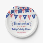 Firecracker onderweg! 4 juli Baby shower Papieren Bordje (Voorkant)