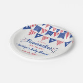 Firecracker onderweg! 4 juli Baby shower Papieren Bordje (Gekanteld)