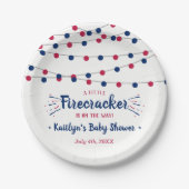 Firecracker onderweg! 4 juli Baby shower Papieren Bordje (Voorkant)