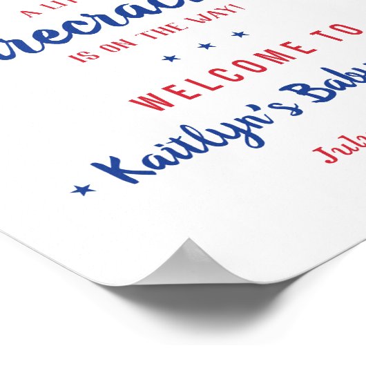 Firecracker onderweg! 4 juli Baby shower Poster (Hoek)