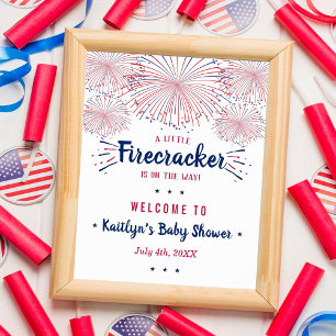 Firecracker onderweg! 4 juli Baby shower Poster
