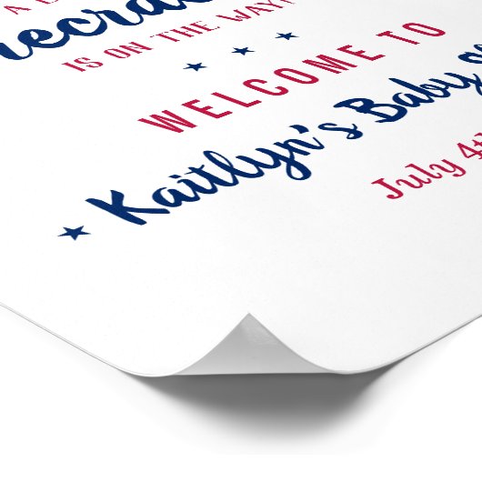 Firecracker onderweg! 4 juli Baby shower Poster (Hoek)