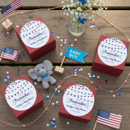 Firecracker onderweg! 4 juli Baby shower Ronde Sticker