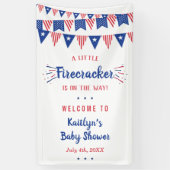 Firecracker onderweg! 4 juli Baby shower Spandoek (Verticaal)