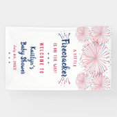 Firecracker onderweg! 4 juli Baby shower Spandoek (Horizontaal)