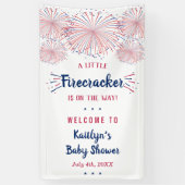 Firecracker onderweg! 4 juli Baby shower Spandoek (Verticaal)