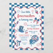 Firecracker onderweg op 4 juli Baby shower Kaart (Voorkant / Achterkant)