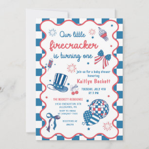 Firecracker onderweg op 4 juli Baby shower Kaart