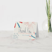 Firecracker op 4 juli Baby shower Fireworks Bedankkaart (Voorkant)