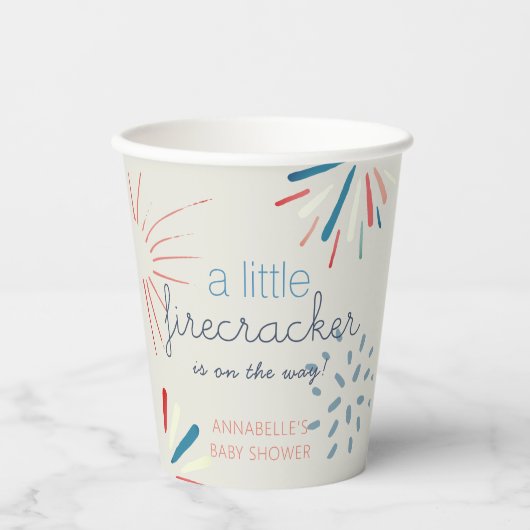 Firecracker op 4 juli Baby shower Fireworks Papieren Bekers (Voorkant)