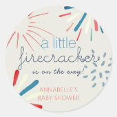 Firecracker op 4 juli Baby shower Fireworks Ronde Sticker (Voorkant)