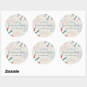 Firecracker op 4 juli Baby shower Fireworks Ronde Sticker (Vel)