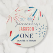 Firecracker op 4 juli Fireworks Birthday Bedankjes Labels (Voorkant)