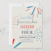 Firecracker op 4 juli Fireworks Birthday Kaart (Voorkant)