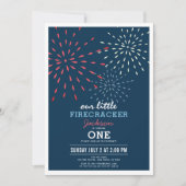 Firecracker op 4 juli Fireworks Birthday Kaart (Voorkant)