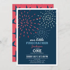 Firecracker op 4 juli Fireworks Birthday Kaart