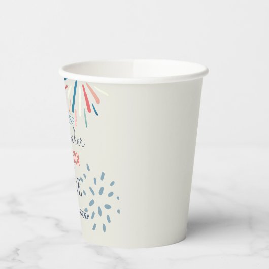 Firecracker op 4 juli Fireworks Birthday Papieren Bekers (Links)