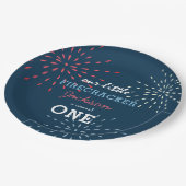 Firecracker op 4 juli Fireworks Birthday Papieren Bordje (Gekanteld)