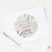 Firecracker op 4 juli Fireworks Birthday Ronde Sticker (Envelop)