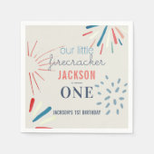 Firecracker op 4 juli Fireworks Birthday Servet (Voorkant)