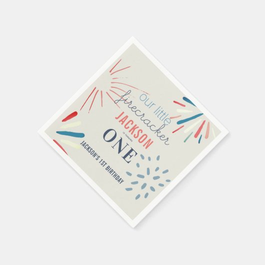 Firecracker op 4 juli Fireworks Birthday Servet (Hoek)