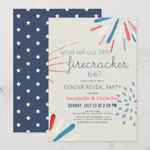 Firecracker op 4 juli vuurwerk Gender onthulling Kaart