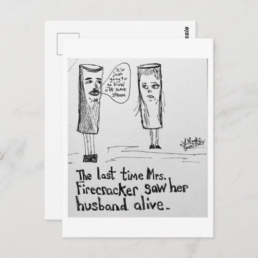 Firecracker Paar Vierde van juli Groet Briefkaart (Voorkant / Achterkant)