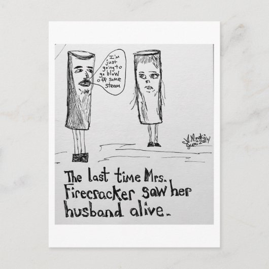 Firecracker Paar Vierde van juli Groet Briefkaart (Voorkant)