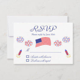Firecracker Patriottic Baby shower RSVP Kaartje