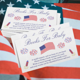 Firecracker Patriottic Books for Baby shower Kaart