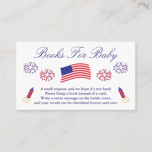 Firecracker Patriottic Books for Baby shower Kaart (Voorkant)