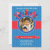 Firecracker Photo Birthday Party Invitation Kaart (Voorkant)