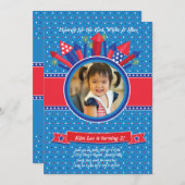 Firecracker Photo Birthday Party Invitation Kaart (Voorkant / Achterkant)