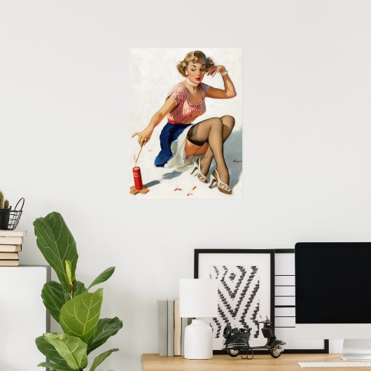 Firecracker Pin Up Poster (Thuiskantoor)