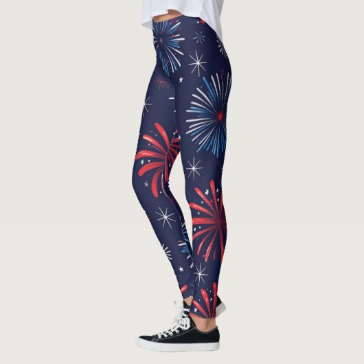 Firecracker Print 4 juli Leggings (Links)
