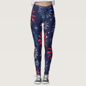 Firecracker Print 4 juli Leggings (Voorkant)