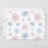 Firecracker Red White Blue 1e verjaardag Kaart (Achterkant)