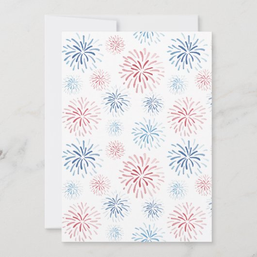 Firecracker rood wit en blauw 60ste verjaardagsfee kaart (Achterkant)