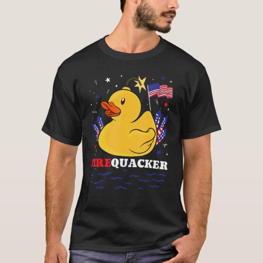 Firecracker Rubber Duck 4 juli Firequacker PA T-shirt (Voorkant)